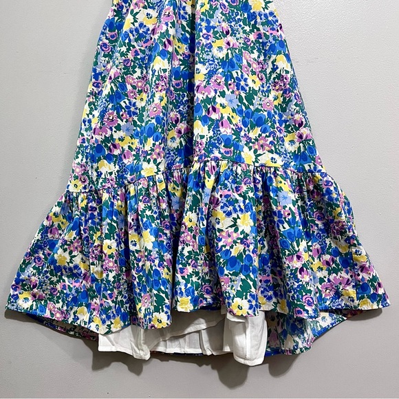 NWT Lulus Stun the Sun Blue Multi-Floral Drawstring Halter Midi Dress MSRP$88 - Picture 4 of 16